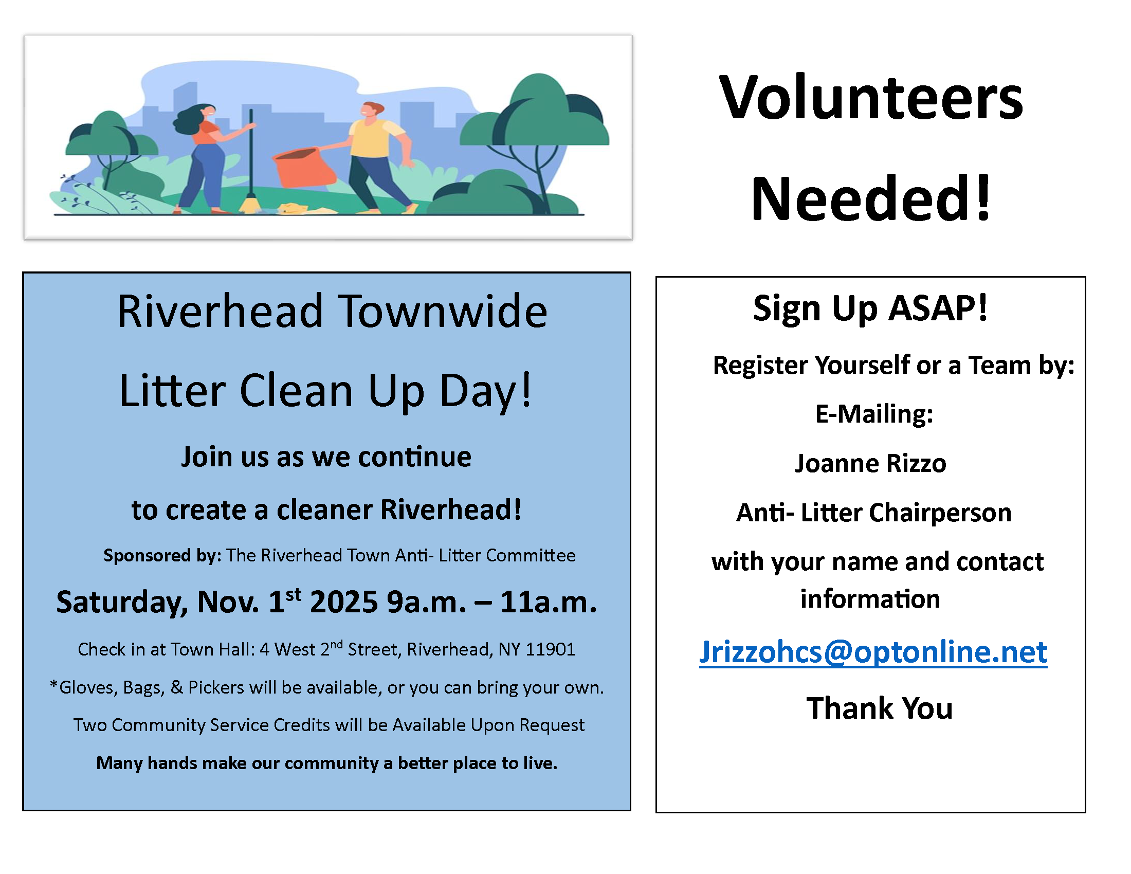 Riverhead Townwide Anti-Litter Clean Up Event Fall Flyer